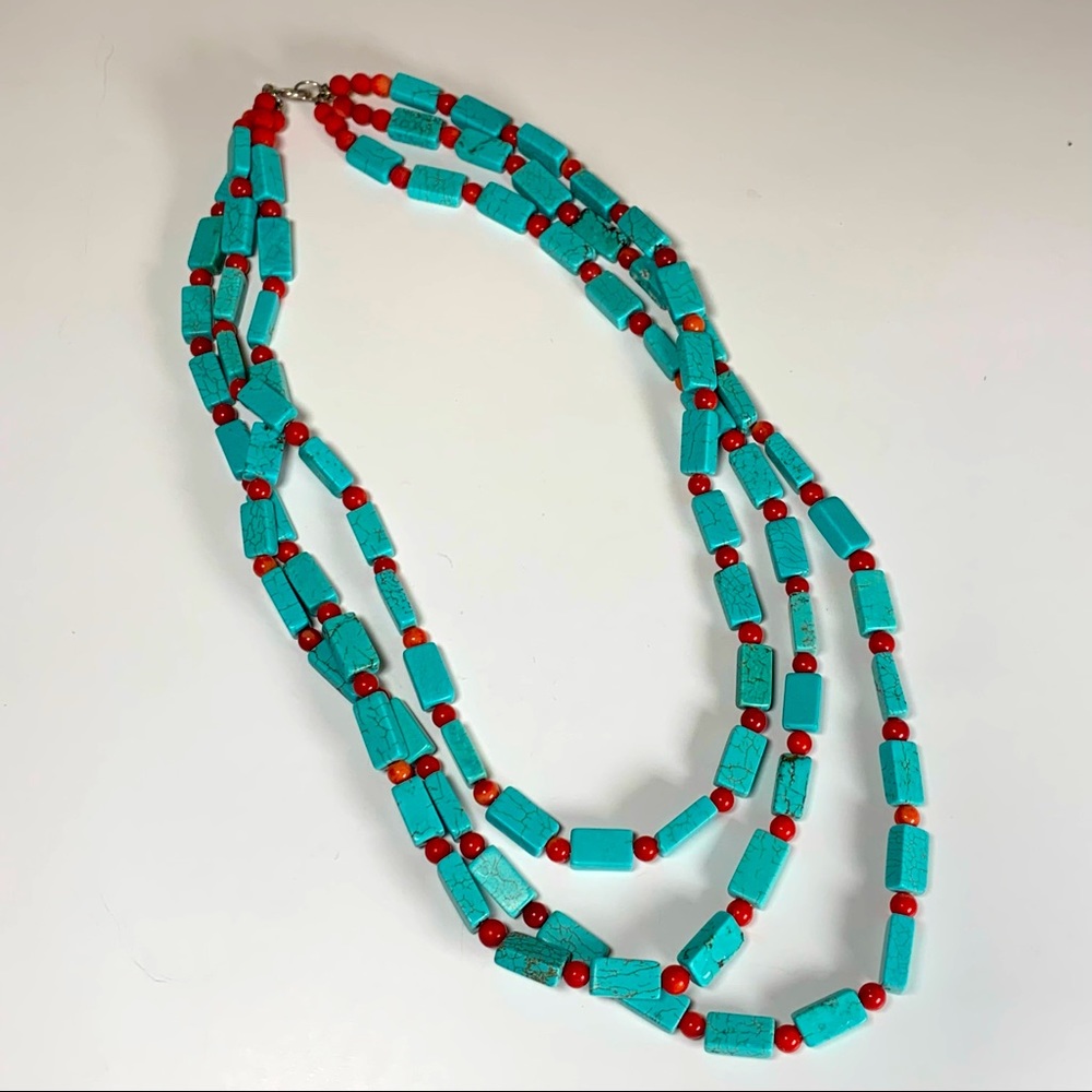 Vintage Turquoise and Coral necklace